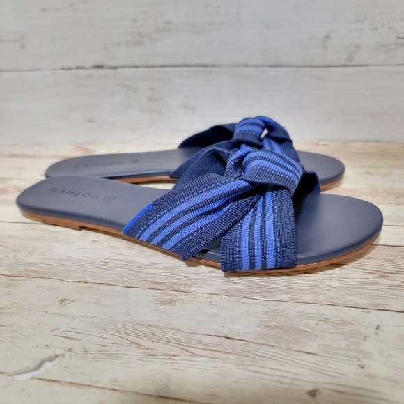 Rothy’s New The Knot in Cobalt Stripe Flat Sandal Slide Womens 8 - Picture 5 of 11